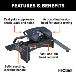 CURT A25 5th wheel hitch with cast yoke and poly-torsion inserts for smooth towing.