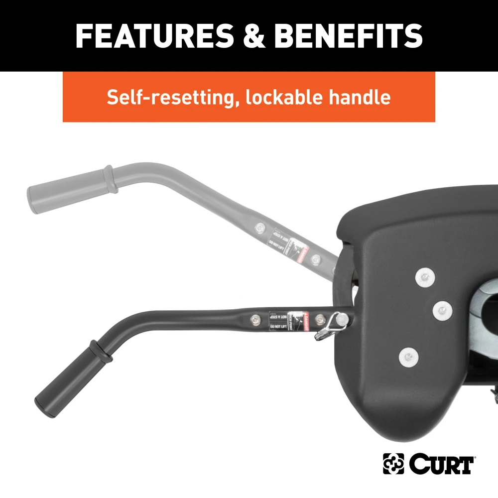 CURT A25 5th wheel hitch with cast yoke and poly-torsion inserts for smooth towing.