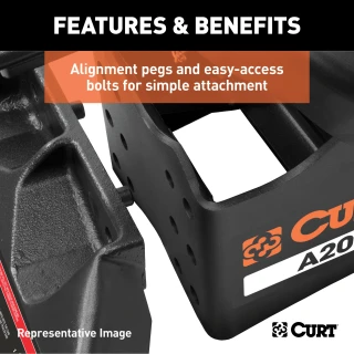 CURT A25 5th wheel hitch with cast yoke and poly-torsion inserts for smooth towing.