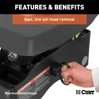 CURT A25 5th wheel hitch with cast yoke and poly-torsion inserts for smooth towing.