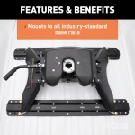 CURT A25 5th wheel hitch with cast yoke and poly-torsion inserts for smooth towing.