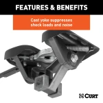 CURT A25 5th wheel hitch with easy installation and patented cast yoke for stable and quiet towing