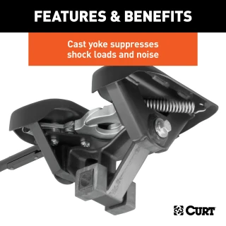 CURT A25 5th wheel hitch with easy installation and patented cast yoke for stable and quiet towing