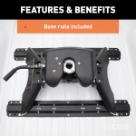 CURT A25 5th wheel hitch with easy installation and patented cast yoke for stable and quiet towing