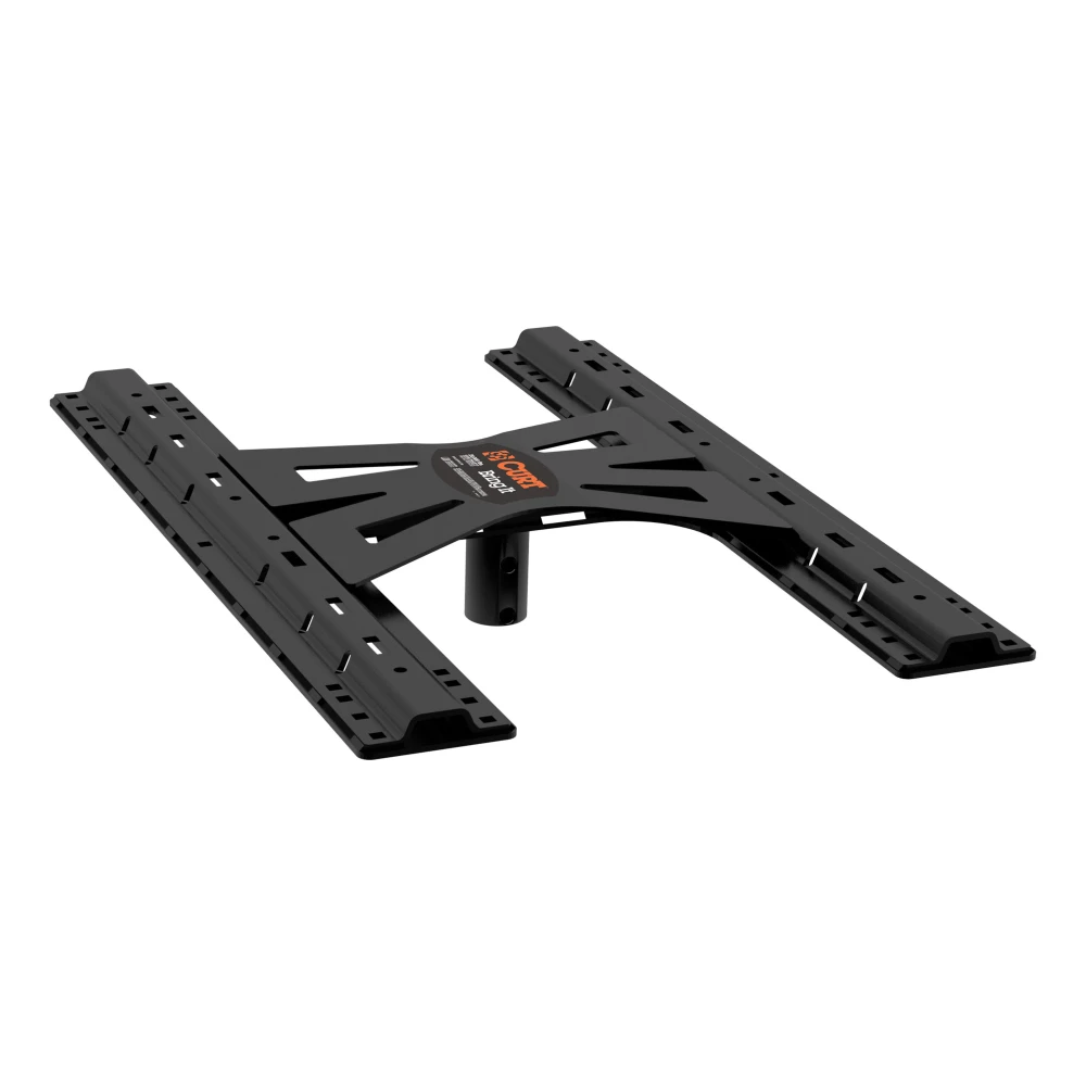CURT 5th wheel adapter plate converting gooseneck trailer hitch to 5th wheel rails