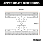 CURT 5th wheel adapter plate converting gooseneck trailer hitch to 5th wheel rails