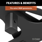 CURT 5th wheel adapter plate converting gooseneck hitch to rails