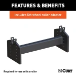 CURT E16 5th wheel hitch with dual-pivoting head and anti-rattle skid plate