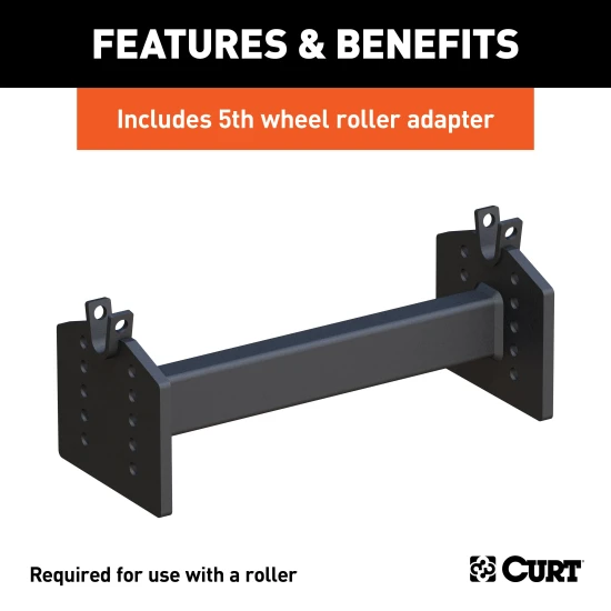 CURT E16 5th wheel hitch with dual-pivoting head and anti-rattle skid plate
