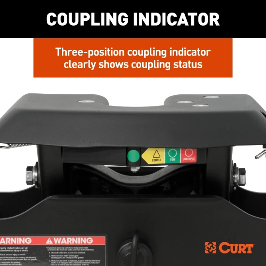 CURT A20 5th wheel hitch with S20 slider, offering smooth, quiet towing.