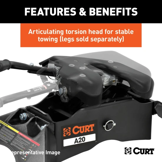 CURT A20 5th wheel hitch with patented yoke and powder coat finish
