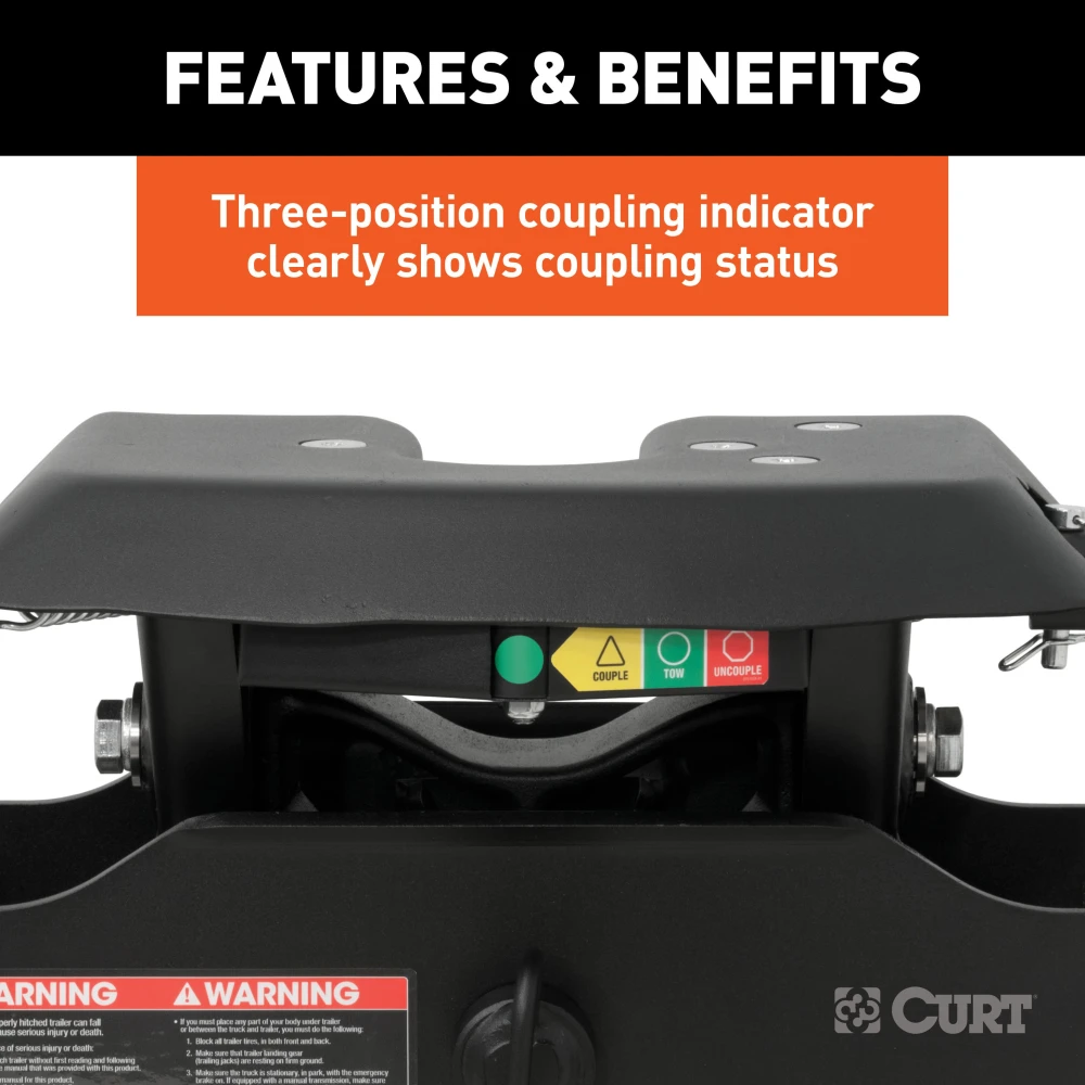 CURT A20 5th wheel hitch with patented yoke and powder coat finish