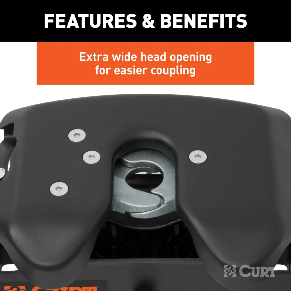CURT A30 5th wheel hitch with cast yoke and black carbide finish