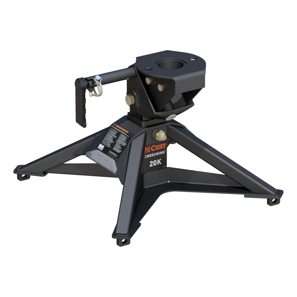 CrossWing 5th wheel hitch featuring ShockDrop technology and a lightweight, durable steel frame.