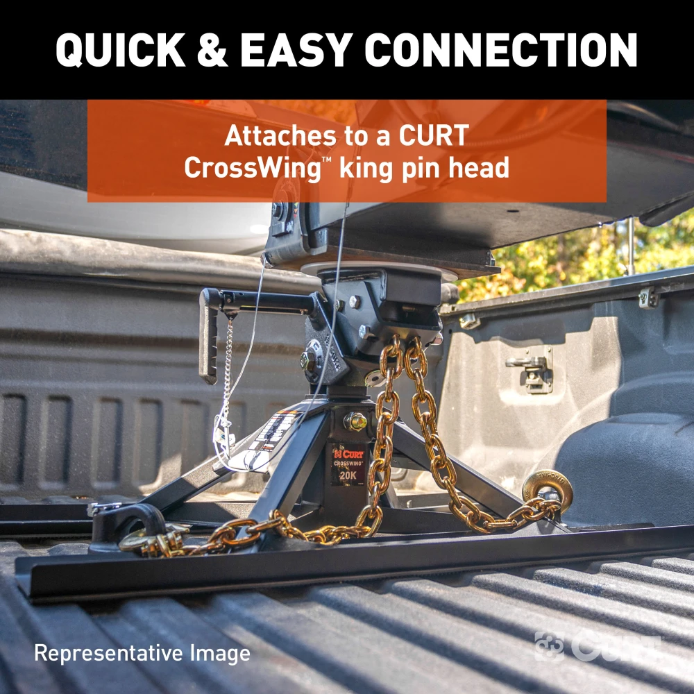 5th wheel safety chain anchor assembly with gooseneck anchor plate for secure truck and trailer connection