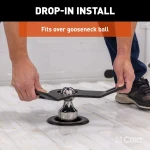 5th wheel safety chain anchor assembly with gooseneck anchor plate for secure truck and trailer connection