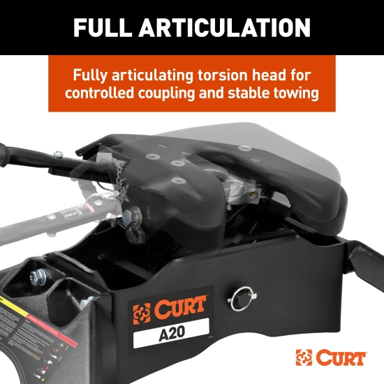 CURT A20 5th wheel hitch with S20 slider, ideal for smooth and quiet towing