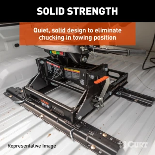 CURT A20 5th wheel hitch with S20 slider, ideal for smooth and quiet towing