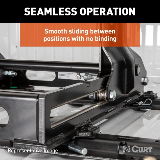 CURT A20 5th wheel hitch with S20 slider, ideal for smooth and quiet towing