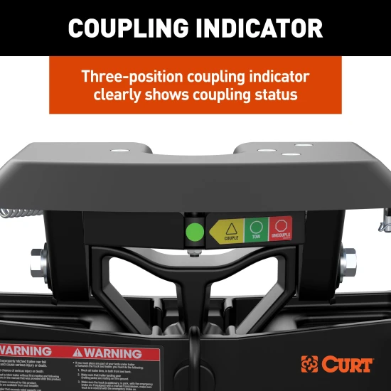 CURT A25 5th wheel hitch with S25 slider and base rails for truck mounting