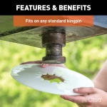 CURT lube plate on kingpin, protecting 5th wheel hitch from wear and grease