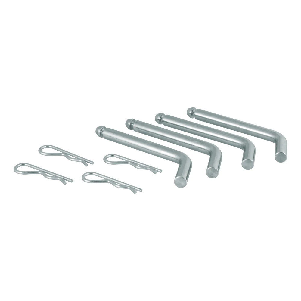 Set of four replacement 5th wheel pins and clips with yellow zinc finish for secure hitch mounting