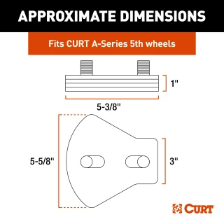 CURT 5th wheel wedge kit with hardware, durable carbide finish