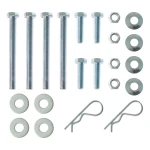 CURT weight distribution hitch showing bolt-on brackets and spring bar attachment