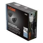 CURT weight distribution hitch showing bolt-on brackets and spring bar attachment