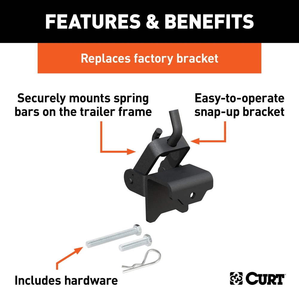 CURT weight distribution hitch bracket featuring a durable powder coat finish for secure trailer mounting.