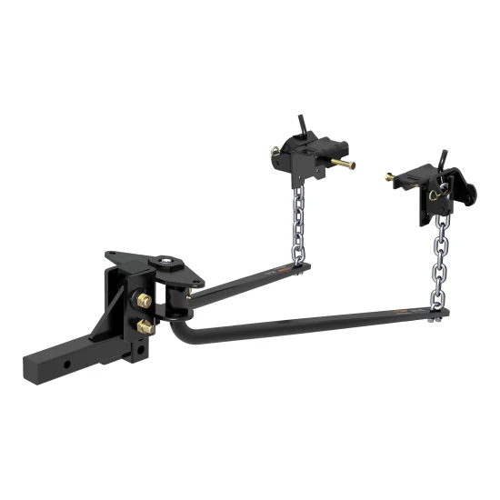 CURT round bar weight distribution hitch with integrated lubrication for level towing