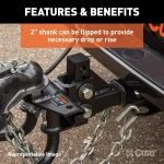 CURT round bar weight distribution hitch with integrated lubrication for level towing