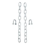 CURT spring bar chain kit with chains, U-bolts, lock nuts, and washers for weight distribution hitches.