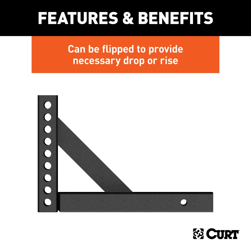 CURT weight distribution shank designed for towing with 2-inch receiver compatibility.