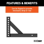 CURT weight distribution shank designed for towing with 2-inch receiver compatibility.