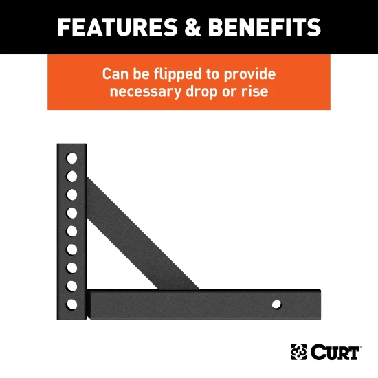 CURT weight distribution shank designed for towing with 2-inch receiver compatibility.