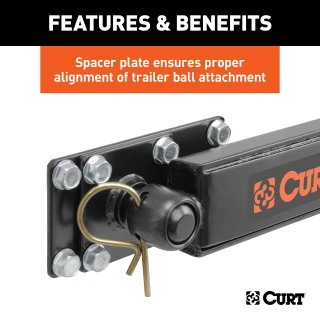 CURT sway control unit installed to stabilize trailer and reduce sway during towing