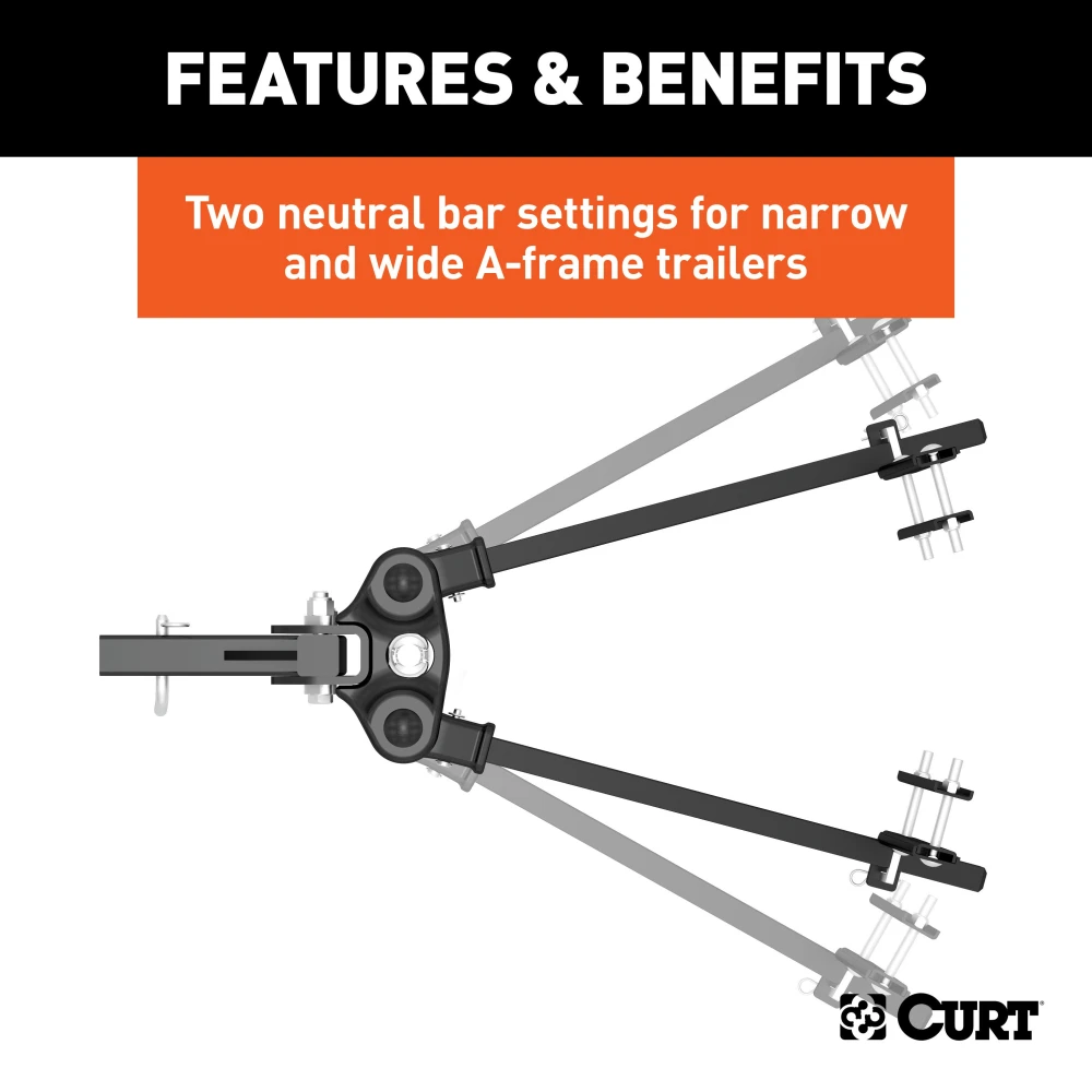 CURT TruTrack weight distribution hitch with integrated sway control, featuring a unique spring and cam system