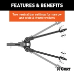 CURT TruTrack weight distribution hitch with integrated sway control, featuring a unique spring and cam system