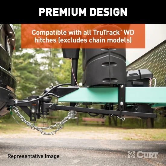 CURT TruTrack adjustable support brackets for weight distribution hitch, enhancing towing stability