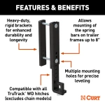 Heavy-duty CURT TruTrack adjustable support brackets for trailer hitches