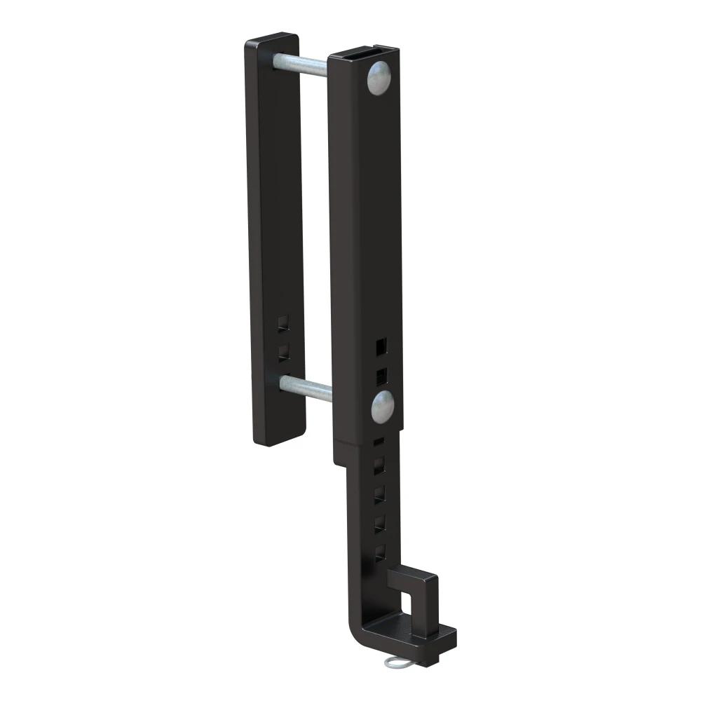 CURT TruTrack heavy-duty adjustable support brackets secure spring bars to trailer frames up to 10 inches for towing stability.