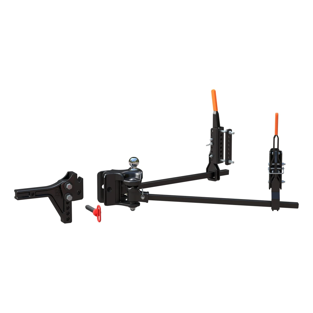 CURT TruTrack hitch with black powder coat finish and quick-connect coupler