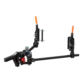 CURT TruTrack hitch with black powder coat finish and quick-connect coupler