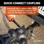 CURT TruTrack hitch with black powder coat finish and quick-connect coupler