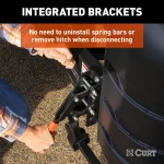 CURT TruTrack hitch with black powder coat finish and quick-connect coupler