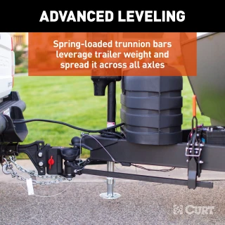CURT TruTrack hitch with black powder coat finish and quick-connect coupler