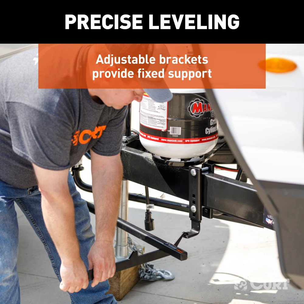 CURT TruTrack WD hitch features integrated sway control, adjustable support brackets, and durable spring bars for safe towing.