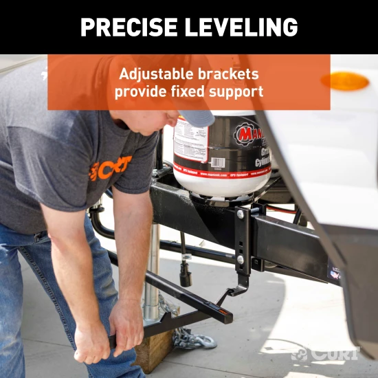 CURT TruTrack WD hitch features integrated sway control, adjustable support brackets, and durable spring bars for safe towing.