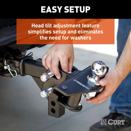 CURT TruTrack WD hitch features integrated sway control, adjustable support brackets, and durable spring bars for safe towing.